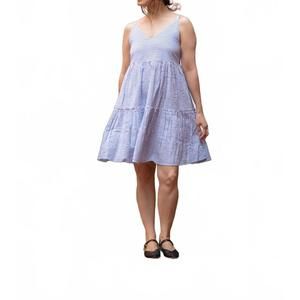 NEW NIBI dolly tiered mini dress in seersucker